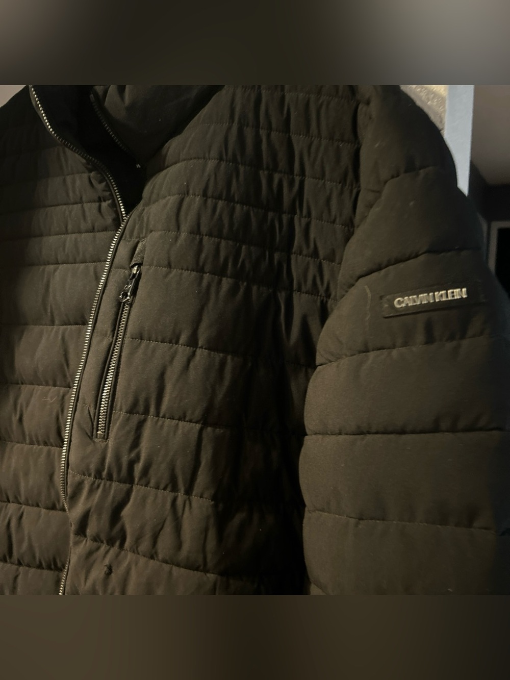 Calvin Klein Puffer Jacket Mens Large Pullover Zip Up